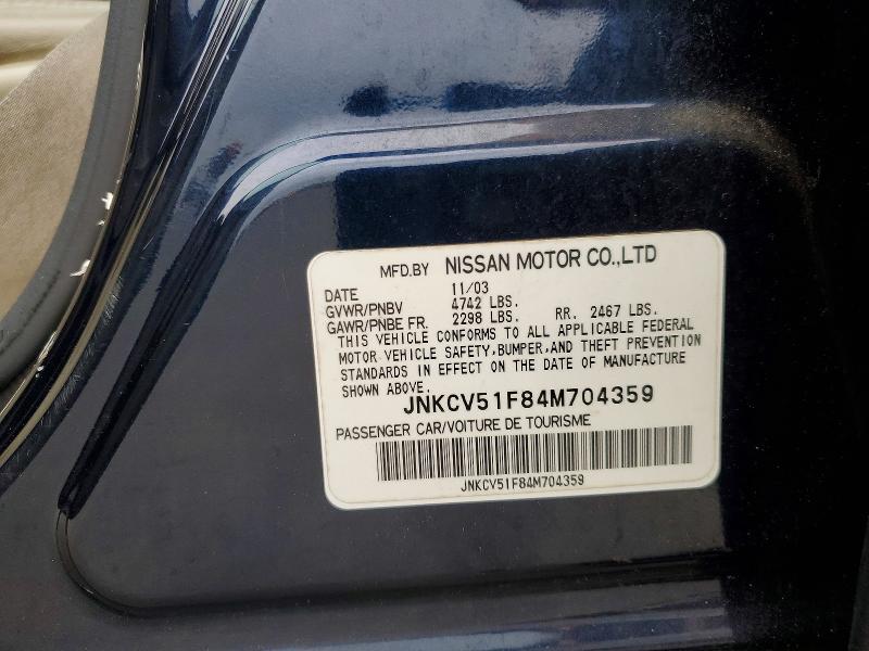 45786196 :رقم المزاد ، JNKCV51F84M704359 vin ، 2004 Infiniti G35 مزاد بيع