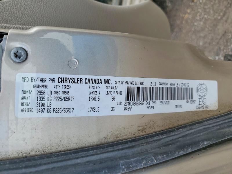 2013 Dodge Grand Caravan მანქანა იყიდება აუქციონზე, vin: 2C4RDGBG2DR671549, აუქციონის ნომერი: 47968796