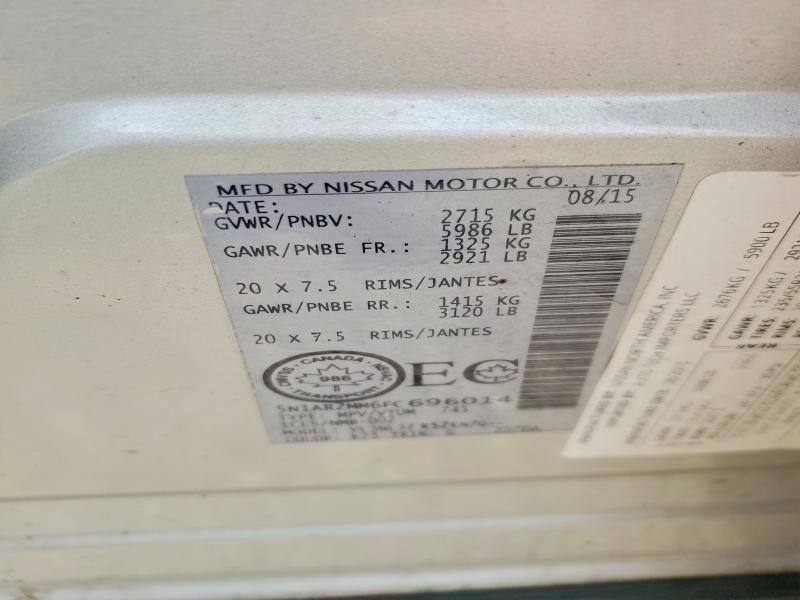 79916885 :رقم المزاد ، 5N1AR2MM6FC696014 vin ، 2015 Nissan Pathfinder مزاد بيع