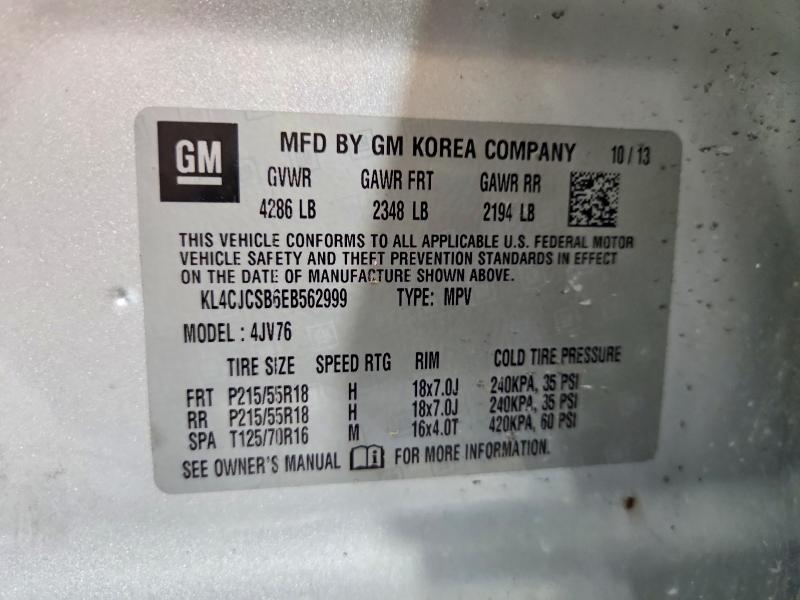 Aukcja sprzedaży 2014 Buick Encore, vin: KL4CJCSB6EB562999, numer aukcji: 41826996