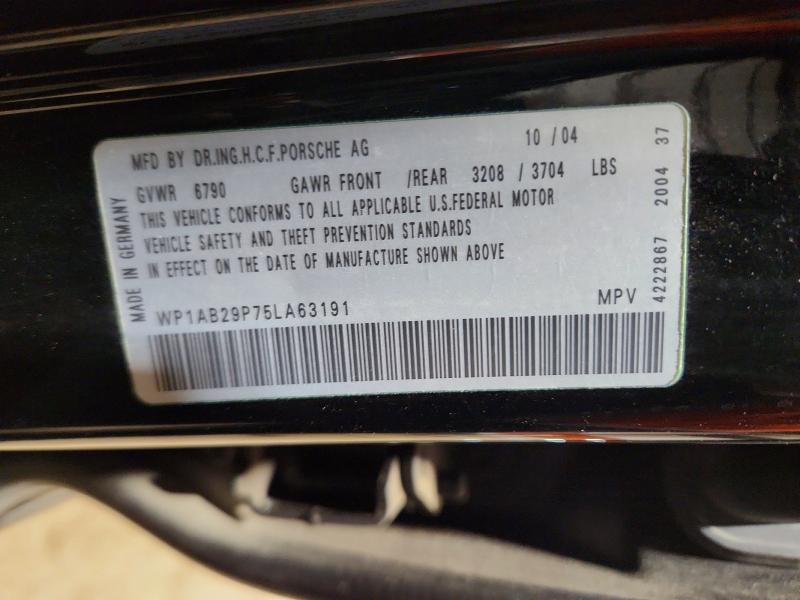 47643886 :رقم المزاد ، WP1AB29P75LA63191 vin ، 2005 Porsche Cayenne مزاد بيع