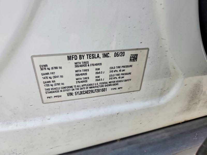 Продажа на аукционе авто 2020 Tesla Model X, vin: 5YJXCAE29LF281601, номер лота: 47251826