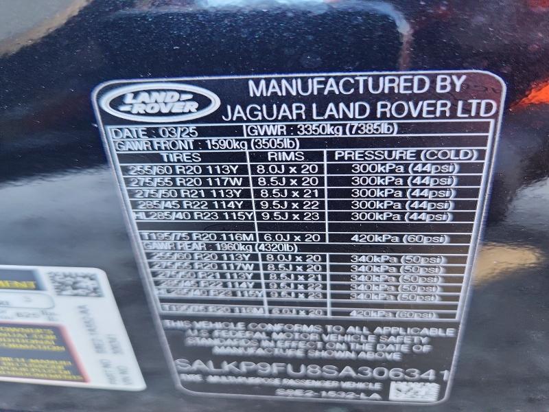 Продаж на аукціоні авто 2025 Land Rover Range Rover, vin: SALKP9FU8SA306341, номер лоту: 46934626