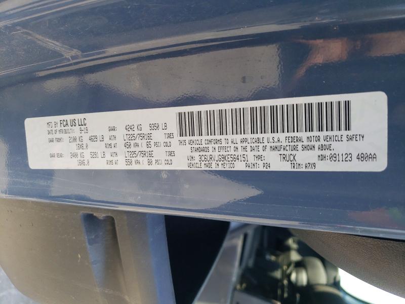 Продажа на аукционе авто 2019 Ram Promaster 3500, vin: 3C6URVJG9KE564151, номер лота: 45644966