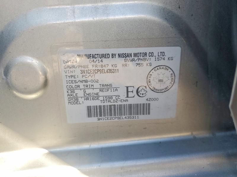 Продаж на аукціоні авто 2014 Nissan Versa Note, vin: 3N1CE2CP9EL435311, номер лоту: 78073115