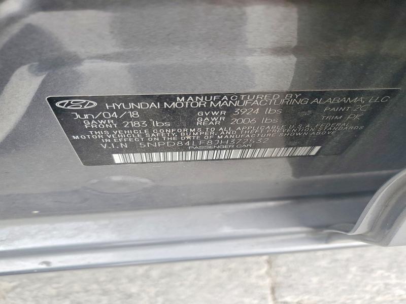 47886896 :رقم المزاد ، 5NPD84LF8JH372532 vin ، 2018 Hyundai Elantra مزاد بيع