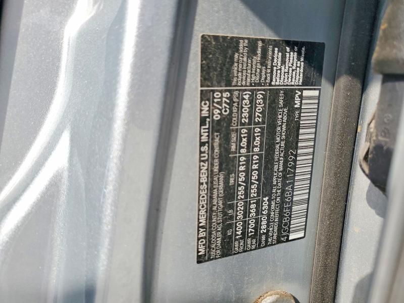 2011 Mercedes-benz R მანქანა იყიდება აუქციონზე, vin: 4JGCB6FE6BA117992, აუქციონის ნომერი: 41611706