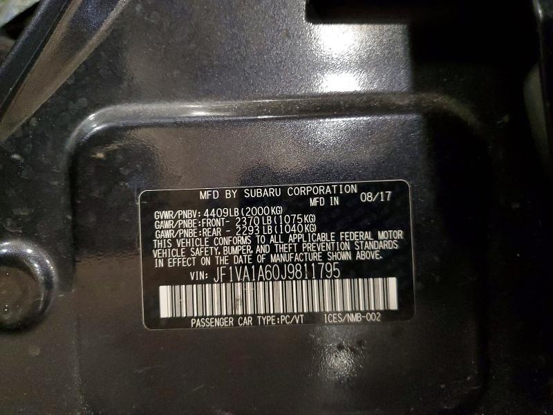 Aukcja sprzedaży 2018 Subaru Wrx, vin: JF1VA1A60J9811795, numer aukcji: 47216446
