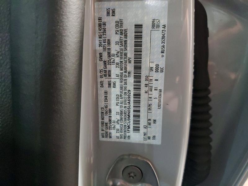2025 Ford Escape მანქანა იყიდება აუქციონზე, vin: 1FMCU9MN0SUA69029, აუქციონის ნომერი: 41643426