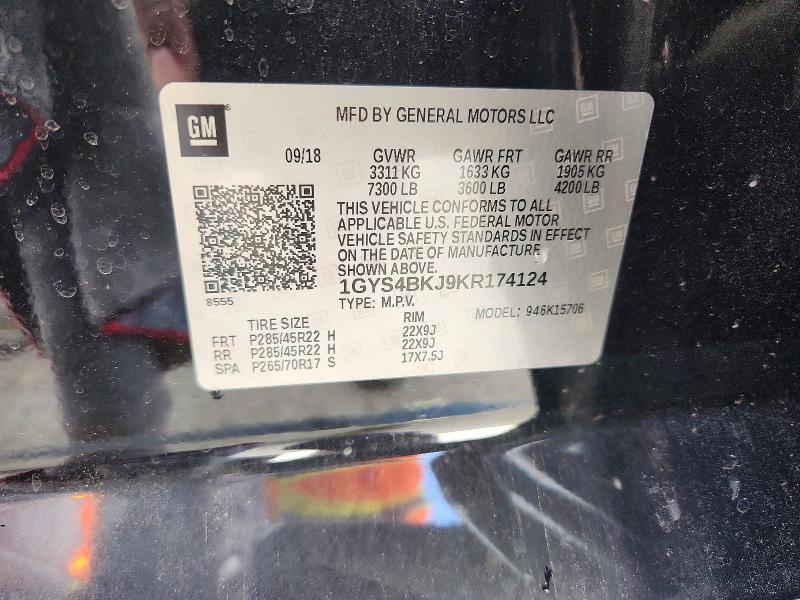 Aukcja sprzedaży 2019 Cadillac Escalade, vin: 1GYS4BKJ9KR174124, numer aukcji: 48055216