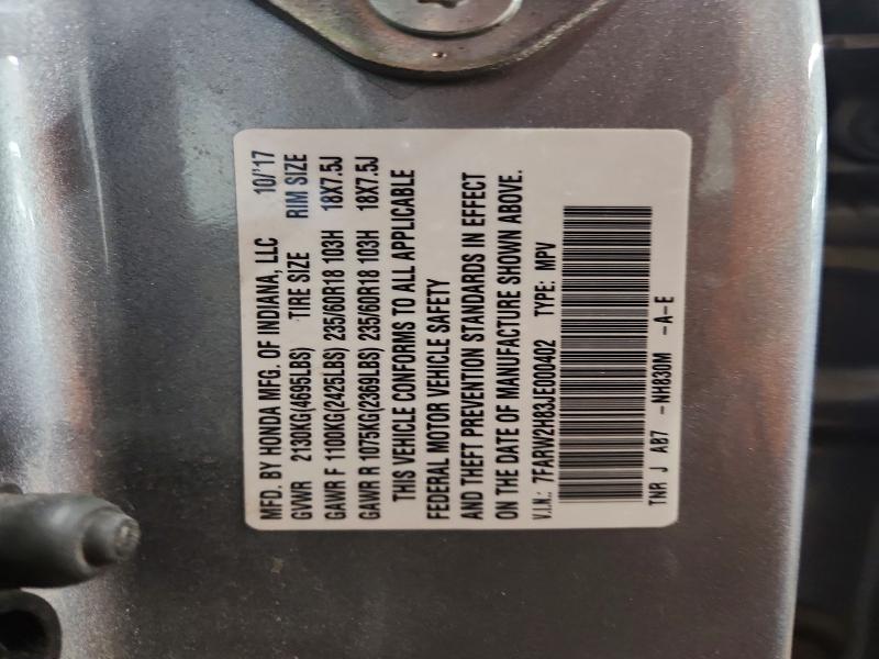 46711606 :رقم المزاد ، 7FARW2H83JE000402 vin ، 2018 Honda Cr-v مزاد بيع