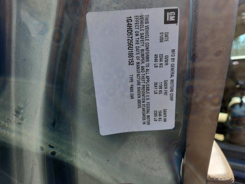 2006 Buick Lucerne მანქანა იყიდება აუქციონზე, vin: 1G4HD57256U166152, აუქციონის ნომერი: 79492145