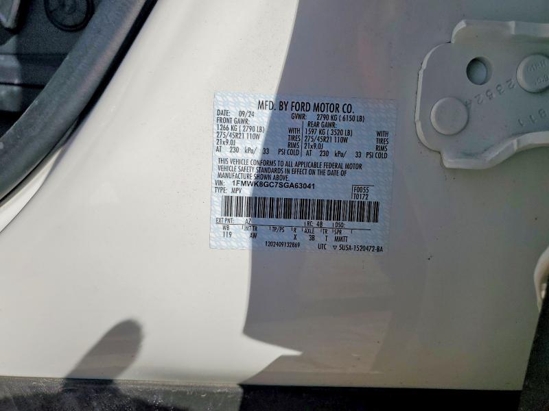 2025 Ford Explorer მანქანა იყიდება აუქციონზე, vin: 1FMWK8GC7SGA63041, აუქციონის ნომერი: 46108326