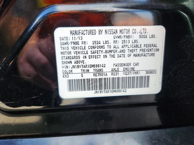 Aukcja sprzedaży 2014 Infiniti Q50, vin: JN1BV7AR1EM699142, numer aukcji: 78723245