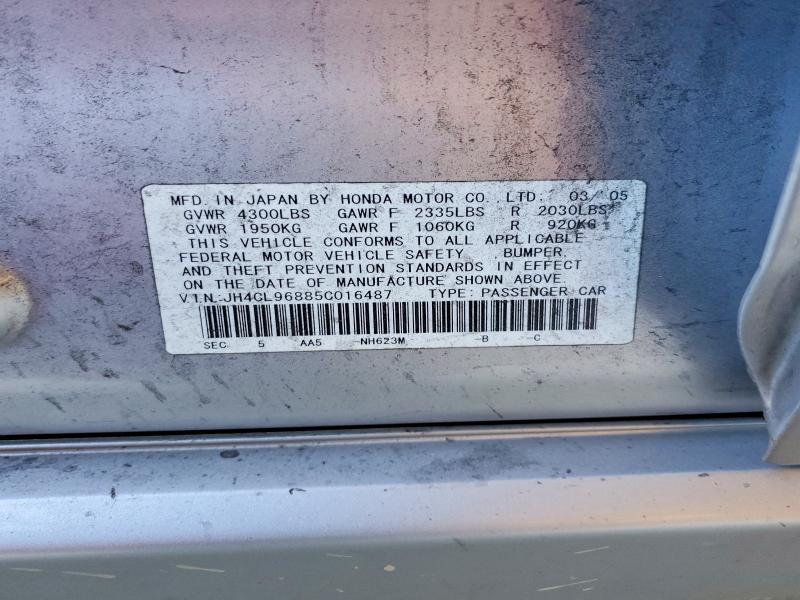 41709016 :رقم المزاد ، JH4CL96885C016487 vin ، 2005 Acura Tsx مزاد بيع