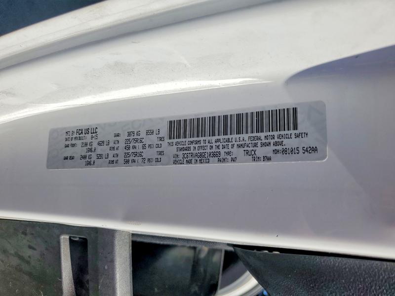 2016 Ram Promaster 1500 მანქანა იყიდება აუქციონზე, vin: 3C6TRVAG8GE103669, აუქციონის ნომერი: 46197246