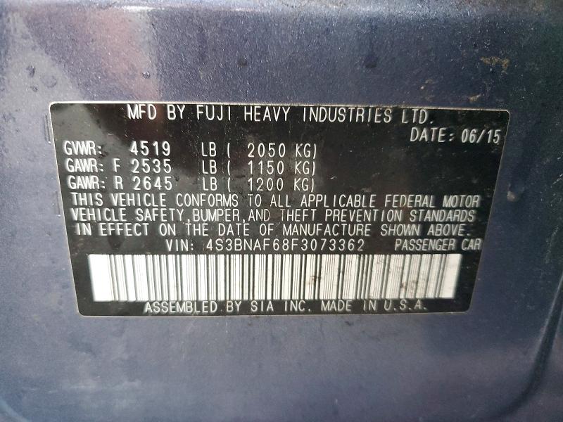 Aukcja sprzedaży 2015 Subaru Legacy, vin: 4S3BNAF68F3073362, numer aukcji: 41801286