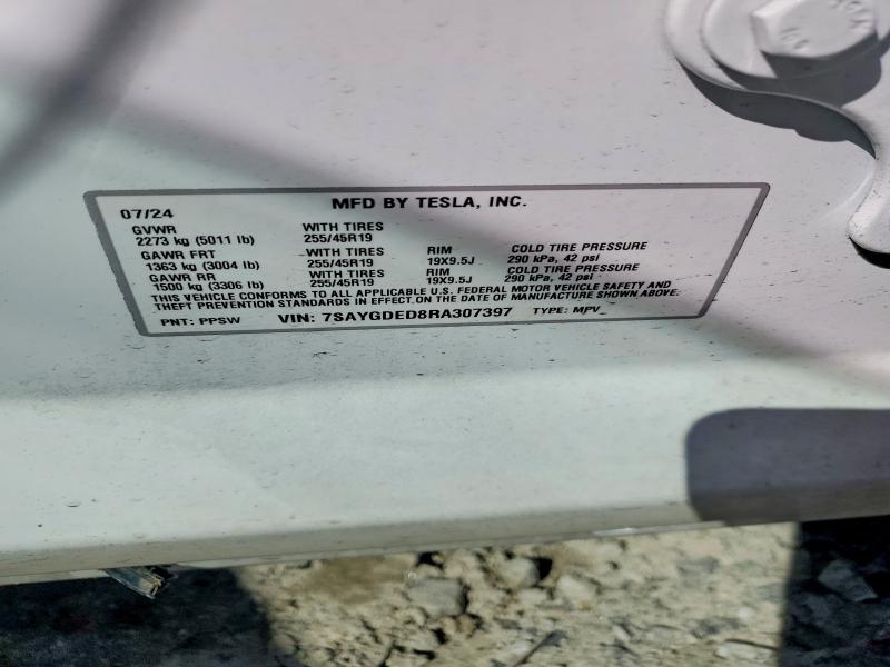 Продажа на аукционе авто 2024 Tesla Model Y, vin: 7SAYGDED8RA307397, номер лота: 46517256