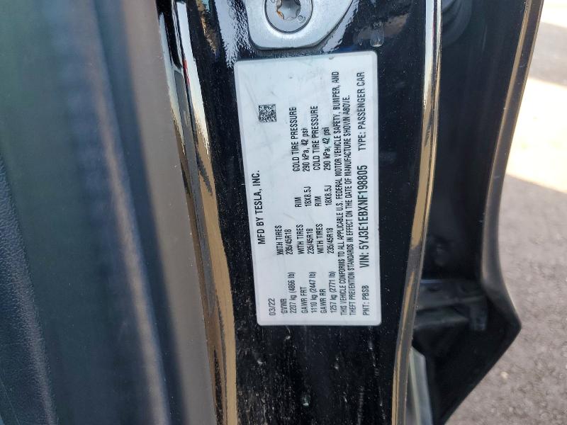 Продажа на аукционе авто 2022 Tesla Model 3, vin: 5YJ3E1EBXNF198805, номер лота: 46339156