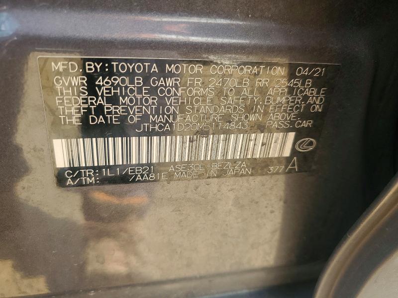 Aukcja sprzedaży 2021 Lexus Is 300, vin: JTHCA1D20M5114843, numer aukcji: 79667665