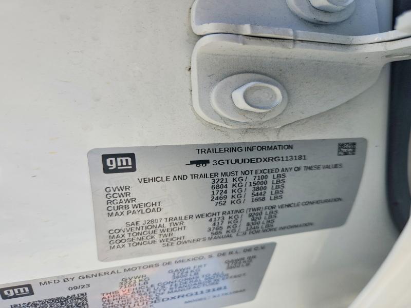 47076826 :رقم المزاد ، 3GTUUDEDXRG113181 vin ، 2024 Gmc Sierra مزاد بيع