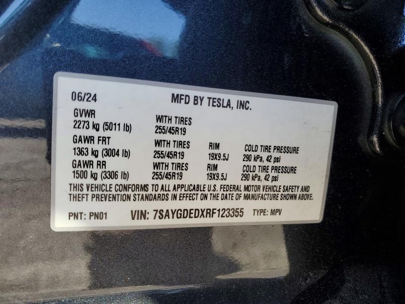 Продаж на аукціоні авто 2024 Tesla Model Y, vin: 7SAYGDEDXRF123355, номер лоту: 41753676