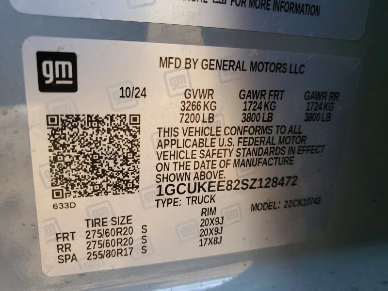 Aukcja sprzedaży 2025 Chev Silverado, vin: 1GCUKEE82SZ128472, numer aukcji: 46548316