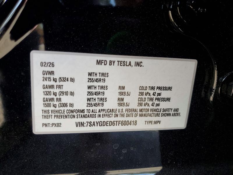 Aukcja sprzedaży 2026 Tesla Model Y, vin: 7SAYGDED6TF600418, numer aukcji: 47470936