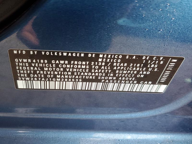 Aukcja sprzedaży 2016 Volkswagen Jetta, vin: 3VW267AJ1GM284539, numer aukcji: 79208965