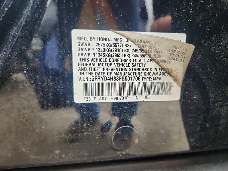 Продаж на аукціоні авто 2015 Acura Mdx, vin: 5FRYD4H88FB001706, номер лоту: 46725746