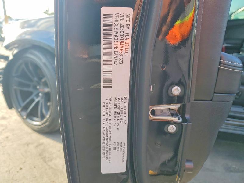 2021 Dodge Charger მანქანა იყიდება აუქციონზე, vin: 2C3CDXL94MH531373, აუქციონის ნომერი: 46708996