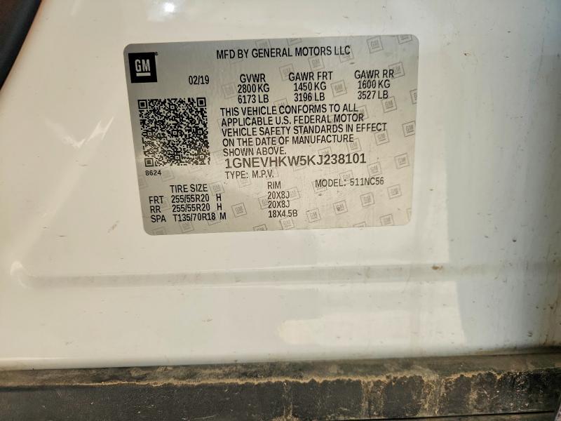 Aukcja sprzedaży 2019 Chevrolet Traverse, vin: 1GNEVHKW5KJ238101, numer aukcji: 56602686