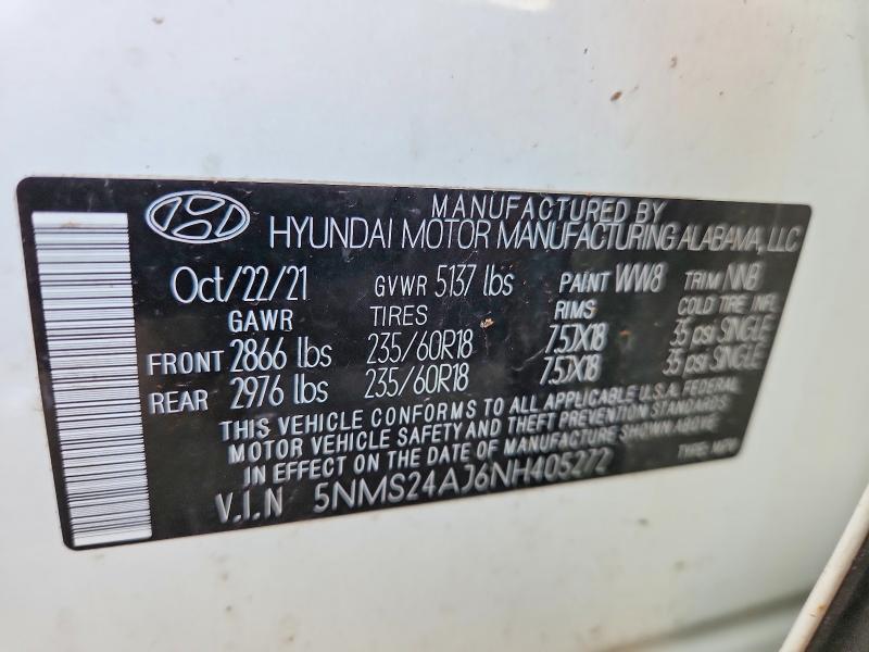 Продаж на аукціоні авто 2022 Hyundai Santa Fe, vin: 5NMS24AJ6NH405272, номер лоту: 46749536