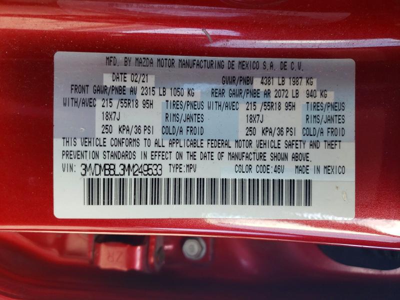 Aukcja sprzedaży 2021 Mazda Cx-30, vin: 3MVDMBBL3MM249533, numer aukcji: 79944375