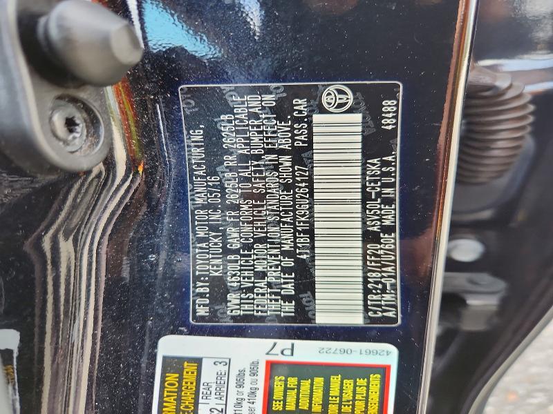 Aukcja sprzedaży 2016 Toyota Camry, vin: 4T1BF1FK9GU264127, numer aukcji: 45460206