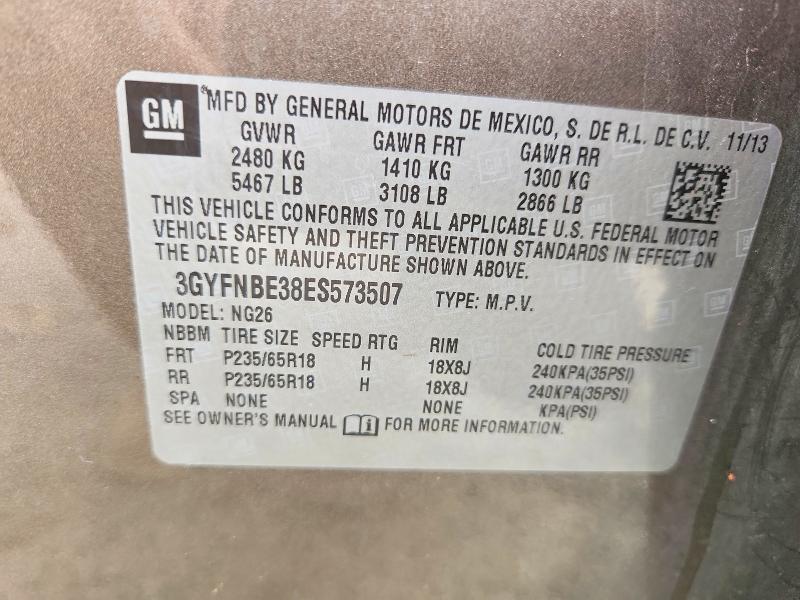 Продаж на аукціоні авто 2014 Cadillac Srx, vin: 3GYFNBE38ES573507, номер лоту: 47138316