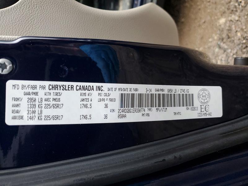 79574815 :رقم المزاد ، 2C4RDGBG1ER330774 vin ، 2014 Dodge Grand Caravan مزاد بيع
