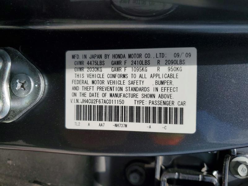 Auction sale of the 2010 Acura Tsx, vin: JH4CU2F67AC011150, lot number: 47002306