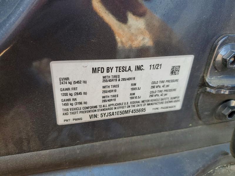 Aukcja sprzedaży 2021 Tesla Model S, vin: 5YJSA1E50MF455695, numer aukcji: 47377386