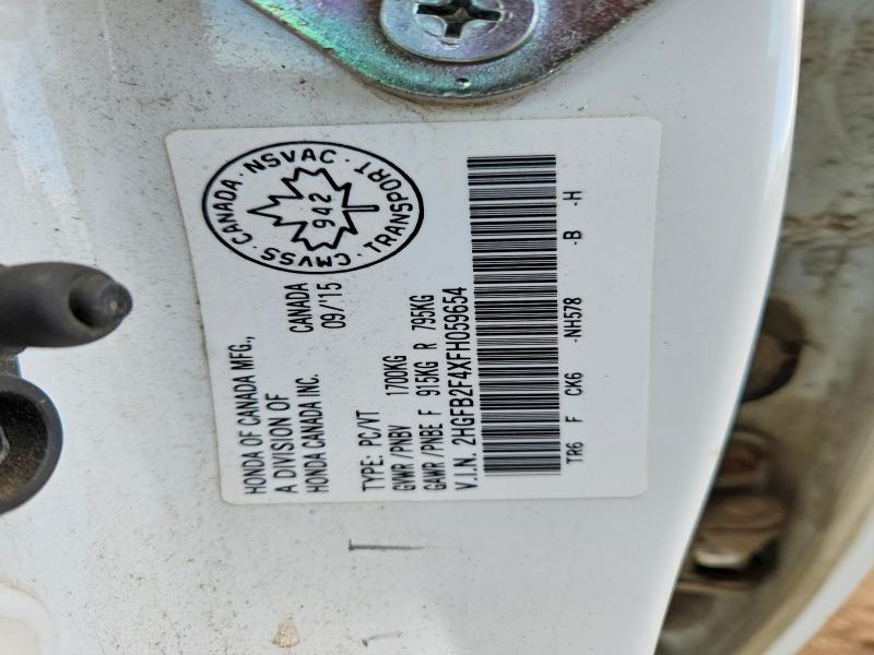 Продажа на аукционе авто 2015 Honda Civic, vin: 2HGFB2F4XFH059654, номер лота: 45631186