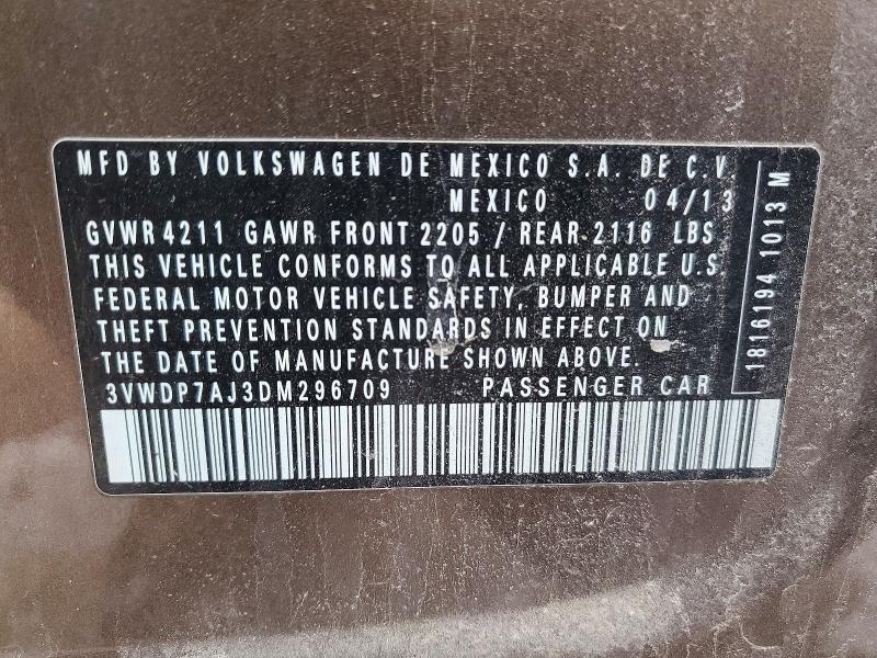 Продаж на аукціоні авто 2013 Volkswagen Jetta, vin: 3VWDP7AJ3DM296709, номер лоту: 41625996