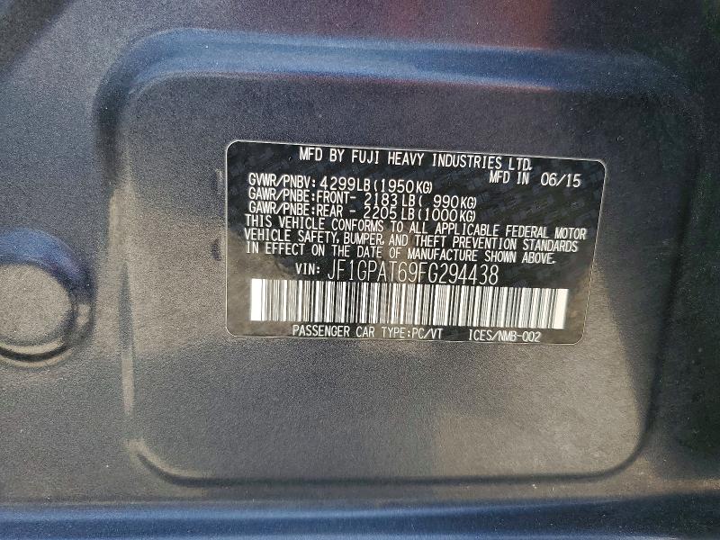 48274316 :رقم المزاد ، JF1GPAT69FG294438 vin ، 2015 Subaru Impreza مزاد بيع