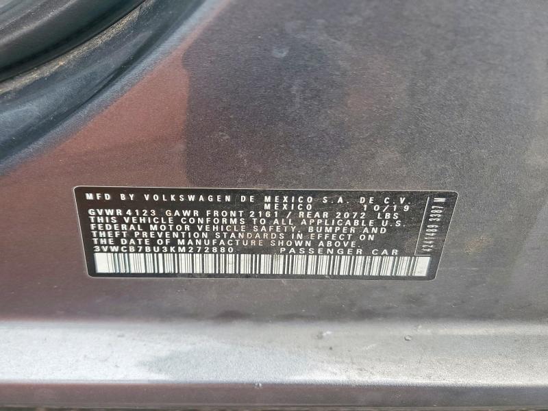 Продажа на аукционе авто 2019 Volkswagen Jetta, vin: 3VWCB7BU3KM272880, номер лота: 41749186