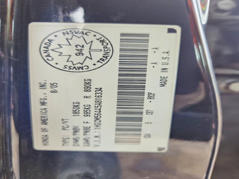 Aukcja sprzedaży 2005 Honda Accord Lx, vin: 1HGCM56445A816334, numer aukcji: 79889775