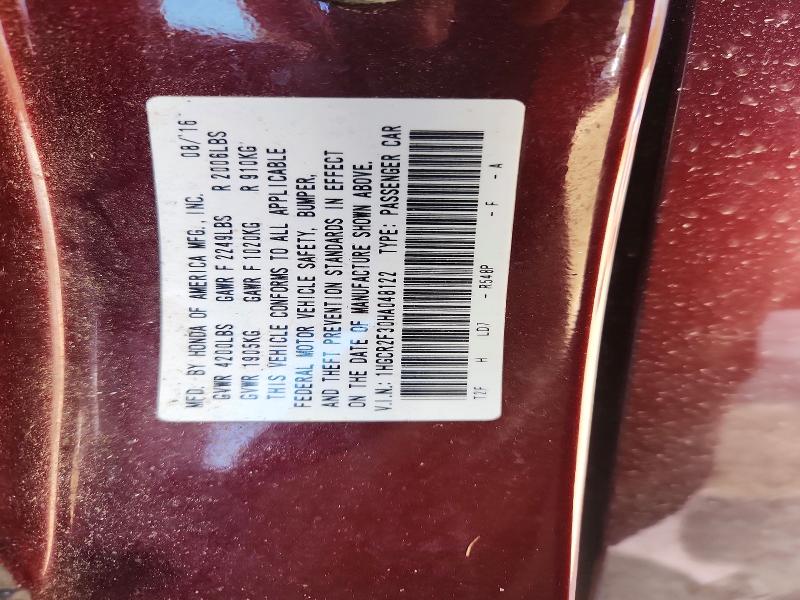 Aukcja sprzedaży 2017 Honda Accord, vin: 1HGCR2F30HA048122, numer aukcji: 46346056