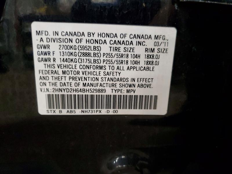 Продажа на аукционе авто 2011 Acura Mdx, vin: 2HNYD2H64BH529889, номер лота: 79290475