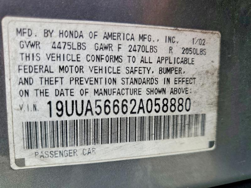 Aukcja sprzedaży 2002 Acura 3.2tl, vin: 19UUA56662A058880, numer aukcji: 47722116
