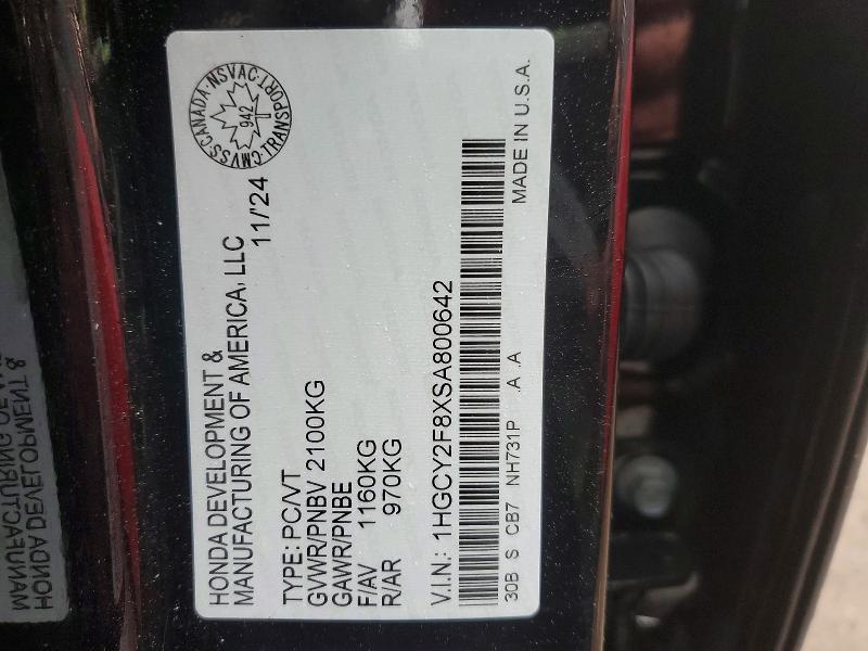 Продажа на аукционе авто 2025 Honda Accord, vin: 1HGCY2F8XSA800642, номер лота: 42062066
