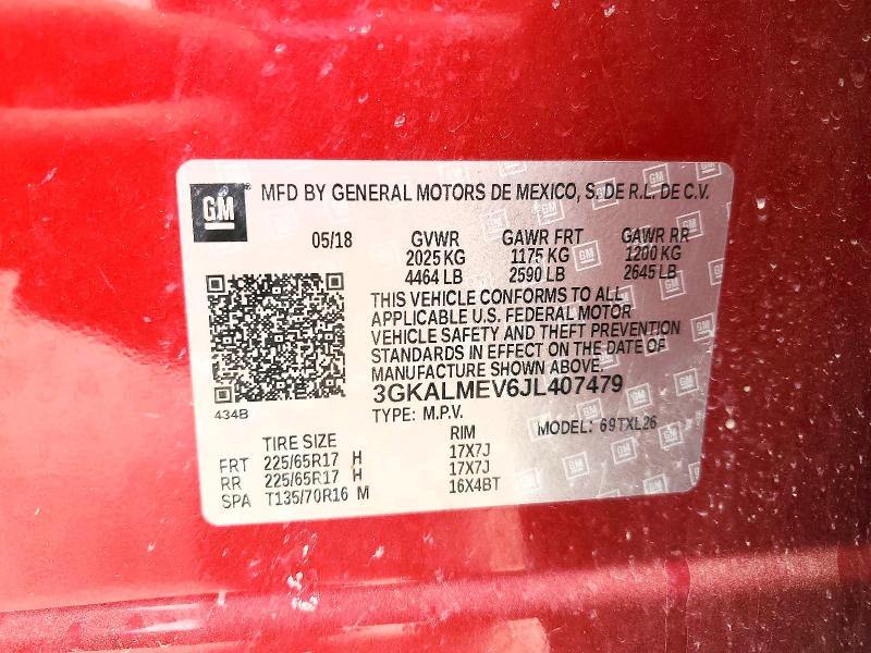 48093106 :رقم المزاد ، 3GKALMEV6JL407479 vin ، 2018 Gmc Terrain مزاد بيع