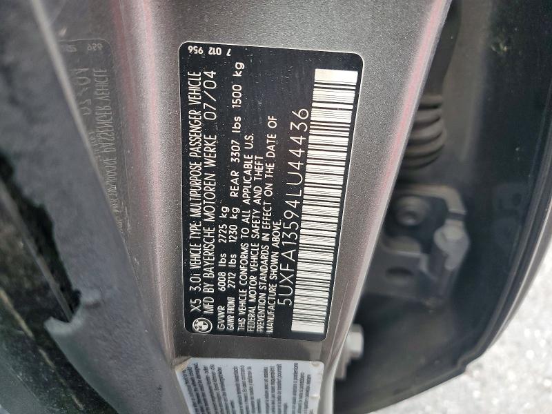 Продаж на аукціоні авто 2004 Bmw X5, vin: 5UXFA13594LU44436, номер лоту: 48006876
